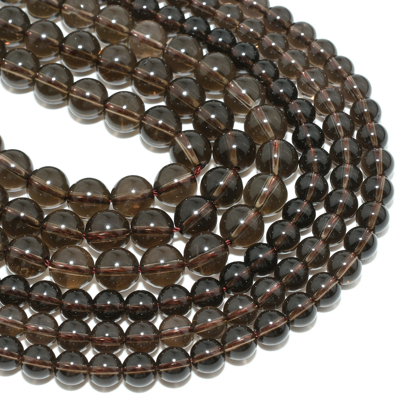 Natural Medium Color Smoky Quartz  Loose Round Beads 6mm-6.5mm/8mm-8.5mm