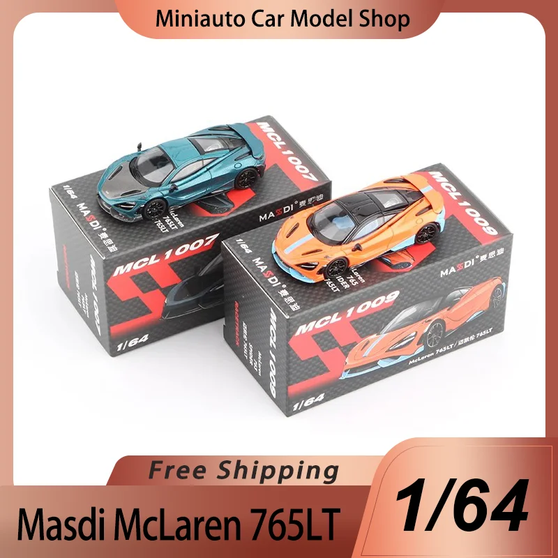 New In Stock Masdi 1:64 Mclaren 765lt Supercar Alloy Miniature Mclaren Mcl1009 Diecast Sports Carmodel Custom Toys Kids Gift