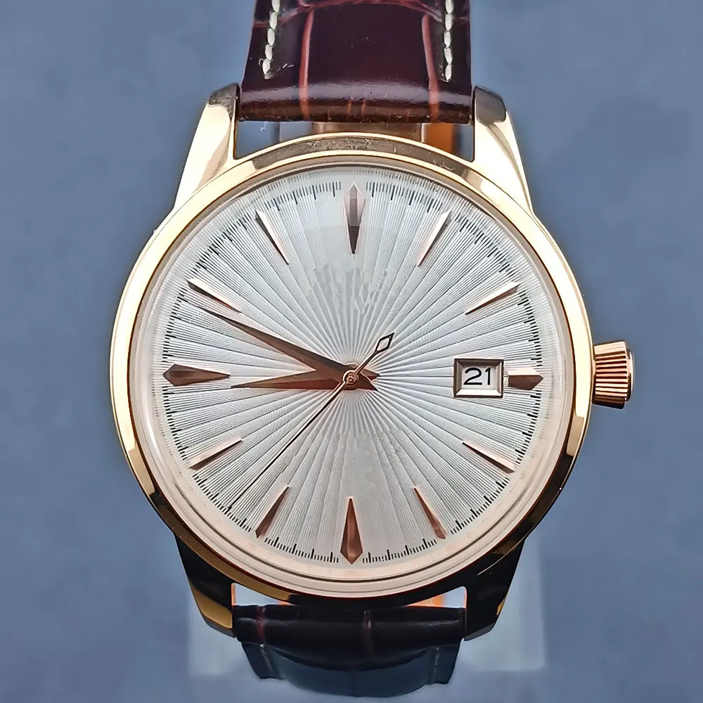 Rose gold 40mm Presage 316L stainless steel watch suitable for NH35 NH36 automatic movement spare parts 5Bar waterproof