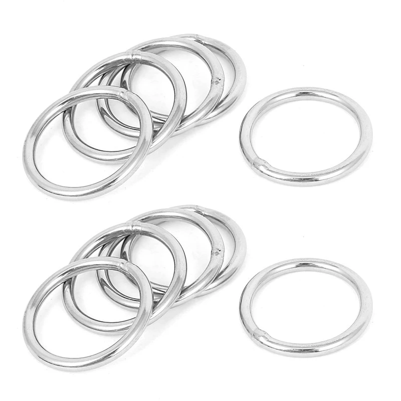 30Mm X 3Mm Stainless Steel Webbing Strapping Welded O Rings 10 Pcs