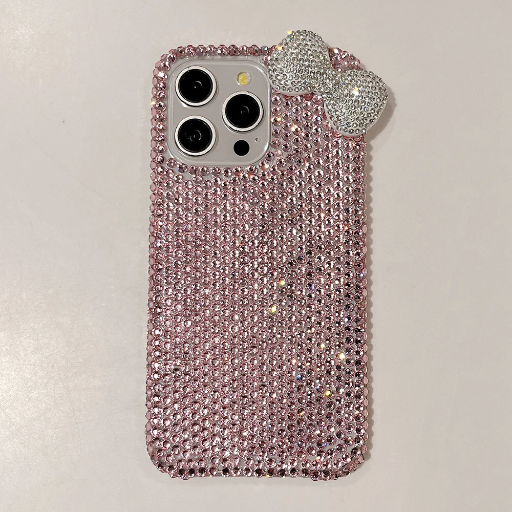 3D Glitzer Schleife Diamant Kristall Handyhülle für iPhone 13 12 15 14 16 Plus 17Pro 18 Pro Max Air 11 Stoßfeste Bling Schutzhülle – Detail 15