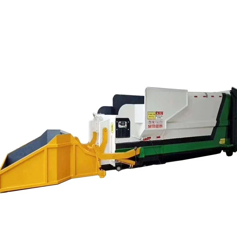 Mobile garbage compressor Garden garbage dump transfer equipment Processing 60 tons garbage station Compression turnover