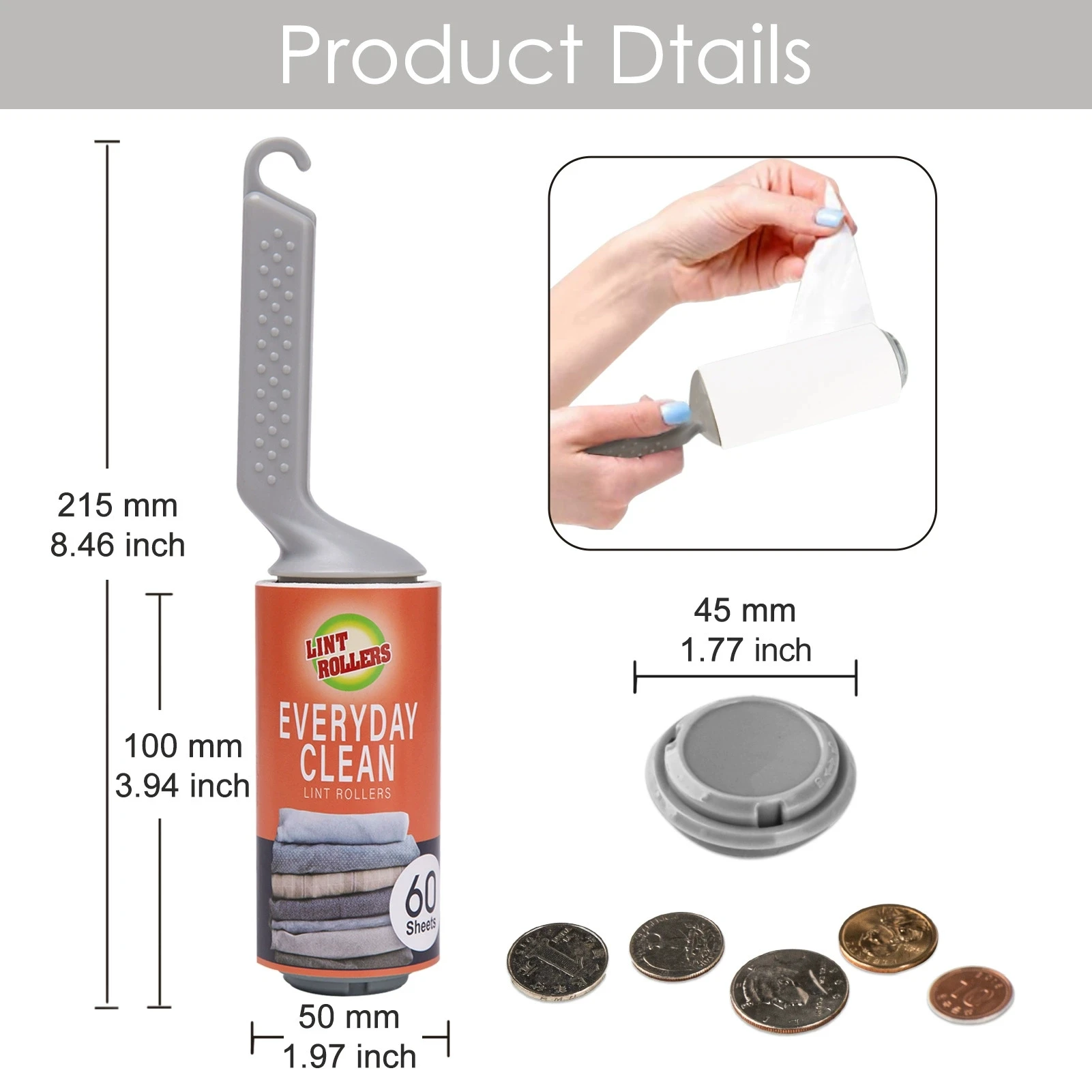 جديد آمن مخبأ تخزين البصر سر المسيل للدموع لفة ورقة لزجة الأسطوانة الغبار ممسحة استبدال تنظيف طقم فُرش للماكياج للحيوانات الأليفة