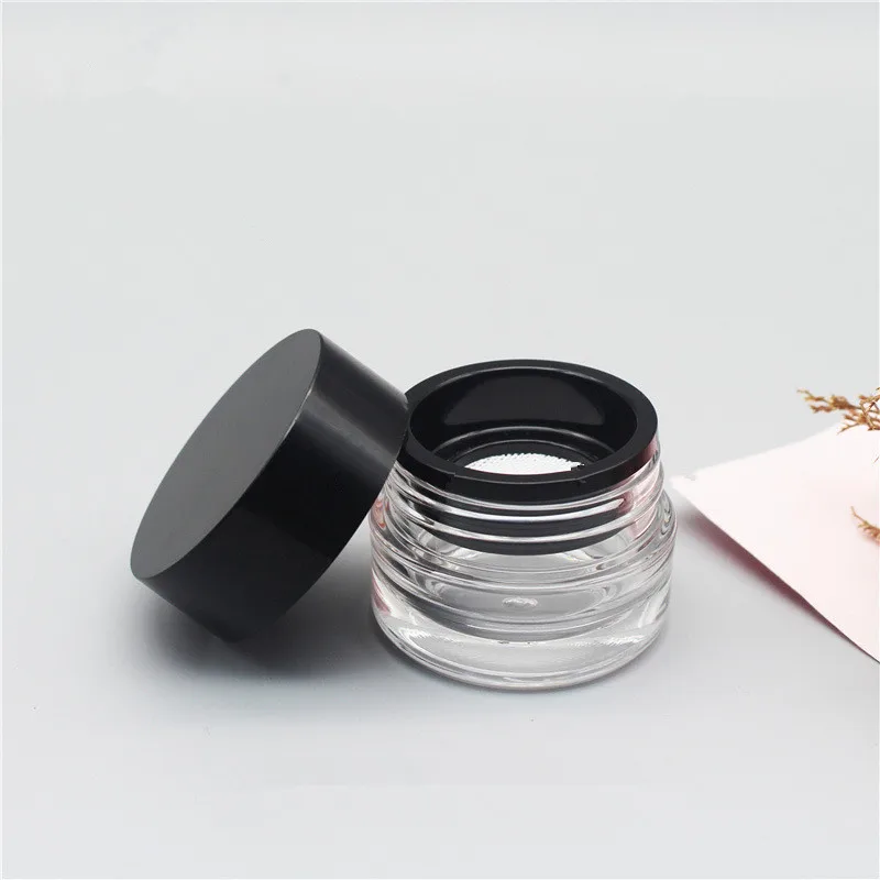 

100pcs Plastic Powder Box Handheld Empty Loose Powder Pot With Sieve Cosmetic Travel Makeup Jar sifter Container