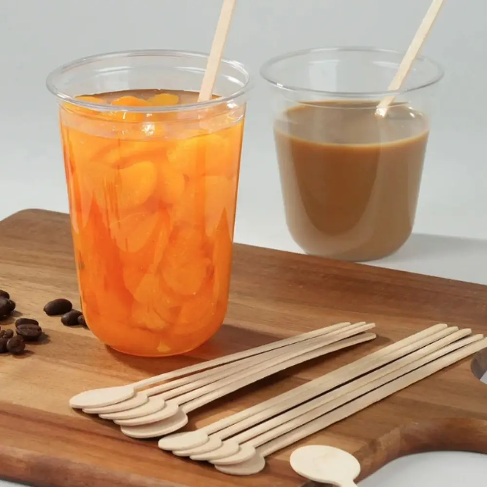 

100 Pcs Wooden Coffee Stirrer Sticks Disposable Round Head Hot/Cold Drinking Stir Popsicle Biodegradable Coffee Swizzle Stick