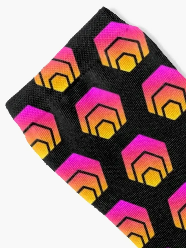جوارب HEX Crypto Hexagon Logo ملونة رياضية جديدة مخصصة للرجال