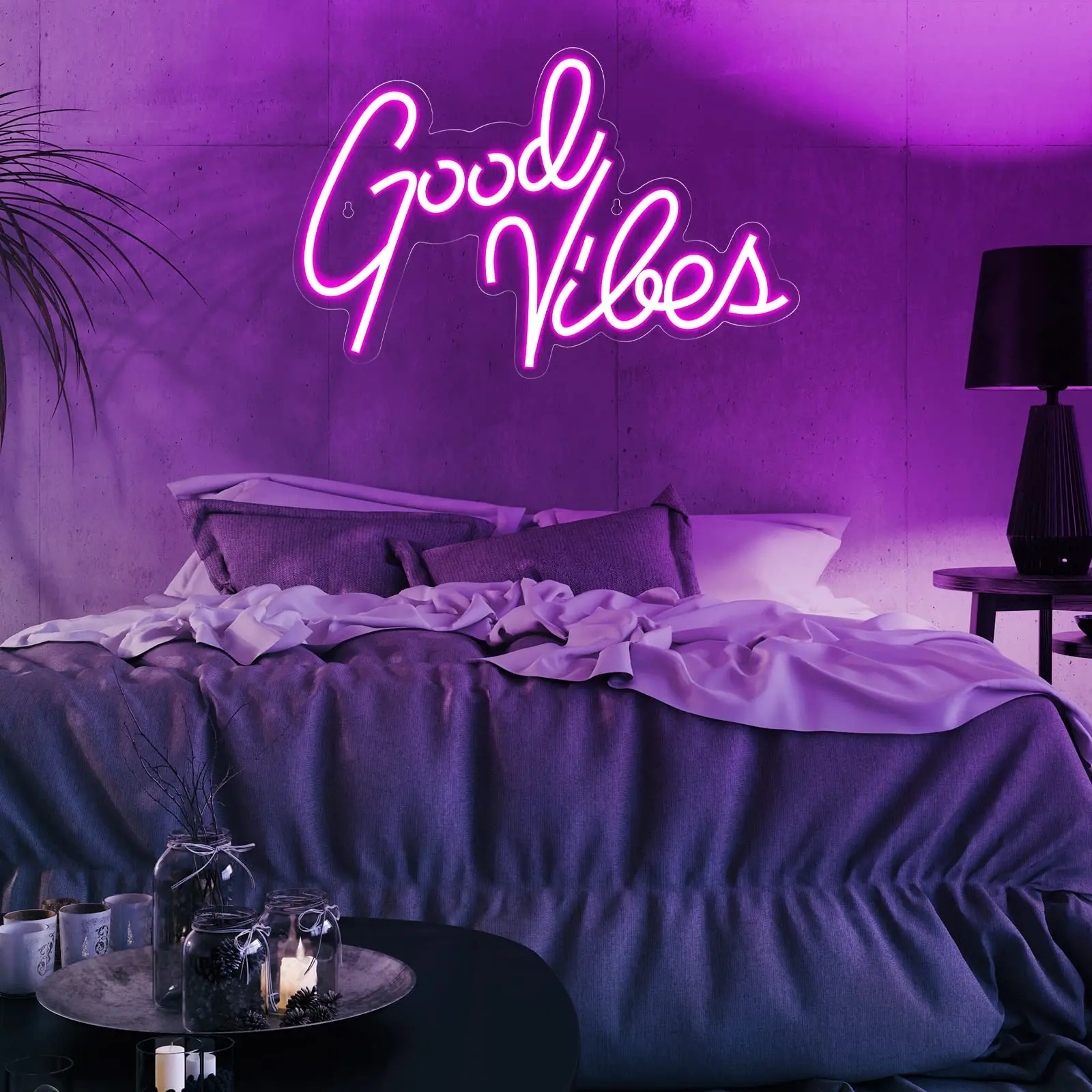 Good Vibes Neon Signs for Wall Decor, Neon Lights for Bedroom, Neon Led Sign for Room & Party Decor, Neon Lights Signs for Lover