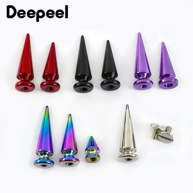 5/10Pcs Deepeel Metal Punk Rivet Cone Studs Spikes Screws Bag Shoes Clothes Decorative Nails DIY Leather Handcraft Accessories