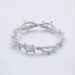 Thorn Bracelet Punk Gothic Cosplay Unisex Metal Hip Hop Hand Chain Silver Color Jewelry For Women girl Men Bangles Props Jewelry