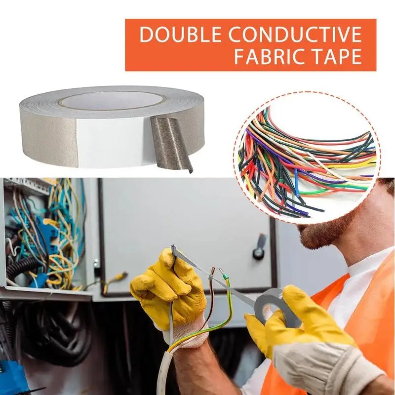 Conductive Shielding Tape With Double Sided Conductive Fabric Tape Self Adhesive Signal Blocker For Electrical Repair Grounding