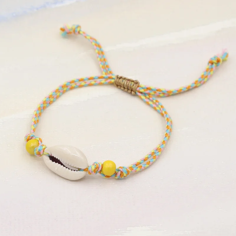 Women's Bracelet 2024 Trendy Shell Charm Bracelets Multilayer Colorful Rope Handmade Adjustable Bracelet Beach Jewelry Gift