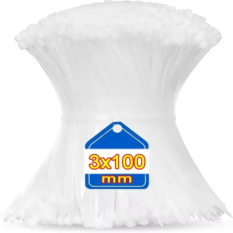 100 Stück Nylon-Kabelbinder, verstellbare, selbstsichernde Kabelbinder, Befestigungsschlaufen, wiederverwendbare Kunststoff-Kabelbinder für Zuhause und Büro