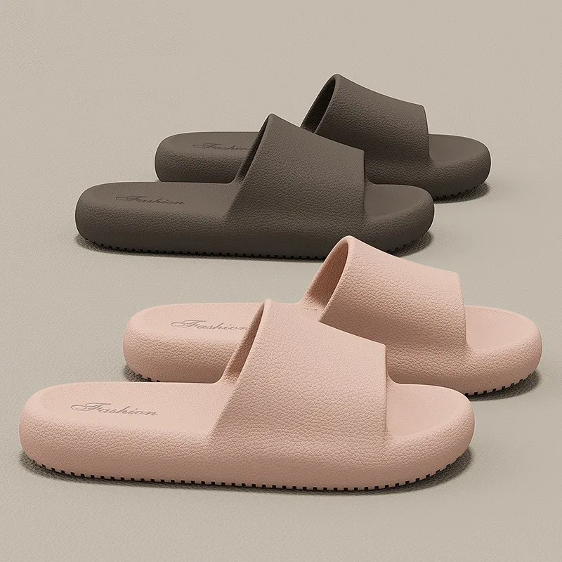 

Summer Thick Sole Platform Slippers Women Home Bathroom Non-slip Slipper Soft EVA Flats Concise Men Comfortable Indoor Slides
