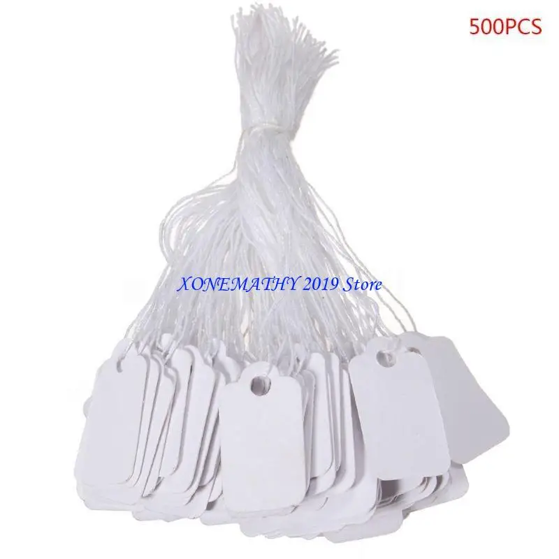 F42F 500x علامات سعر المجوهرات مع سلسلة علامات العلامات المرفقة عرض علامات الملابس علامات عرض تسمية أسعار الورق