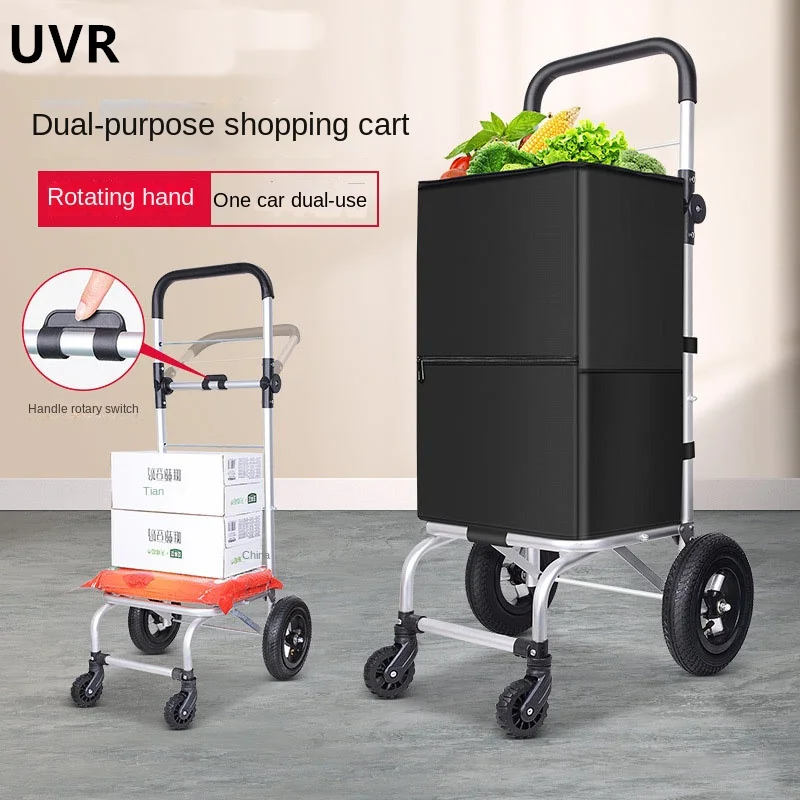 UVR Outdoor Camper Household Portable Shopping Cart Grocery Oxford Cloth Storage Bag Trolley Trolley Wheelbarrow Trolley