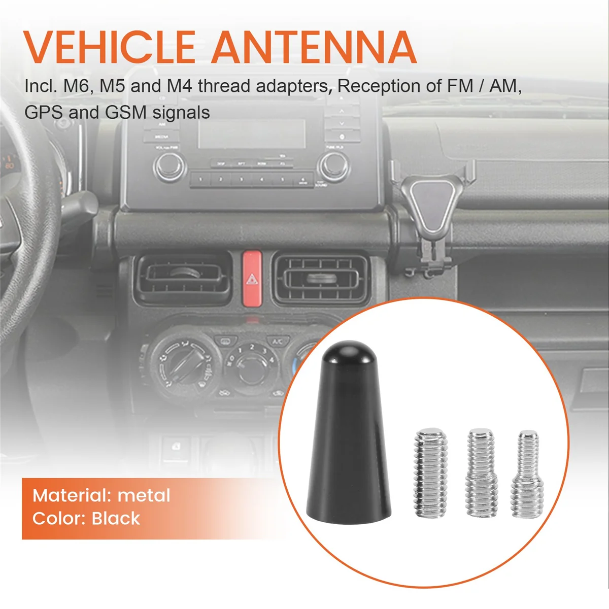 Antenna 3 Roof Antenna Short Pole Antenna Car Pole Antenna Short Adapter Radio Foot