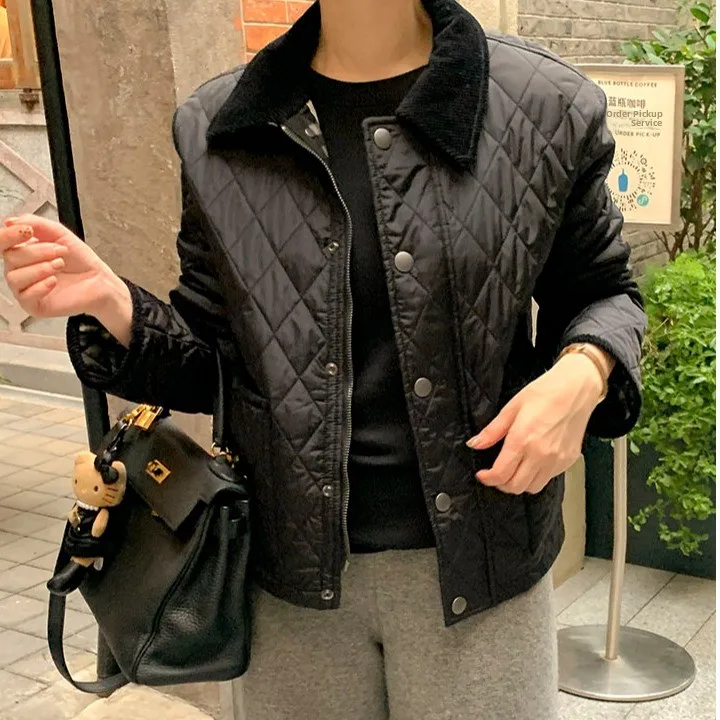 

Женский хлопковый топ Jaet ort Loose Patchwork Diamond id, шикарный осенне-зимний дизайн, Dongda Gate Sle Long Sve Commute