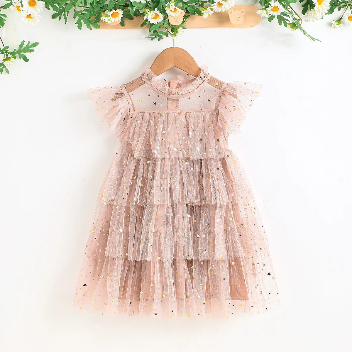 Girl Sequin Lace Princess Dress Kids Mesh Party Wedding Cake Clothes Toddler Girl Summer New Birthday Prom Gown Vestidos Costume