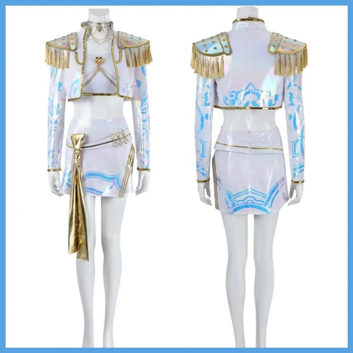 Disfraz de Cosplay de películas Demon Hunters Mira, pelucas k-pop HUNTR/X, uniforme de cuero PU blanco para mujer, traje de fiesta de Carnaval y Halloween, KPop