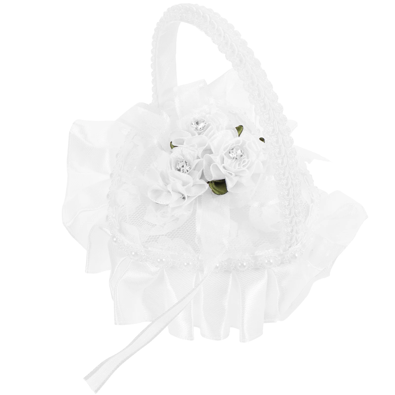

Mini Lace Ring Box Heart Shaped Wedding Rings Pillow Cushion for Ceremony Bridal Portable Storage Display Satin Material
