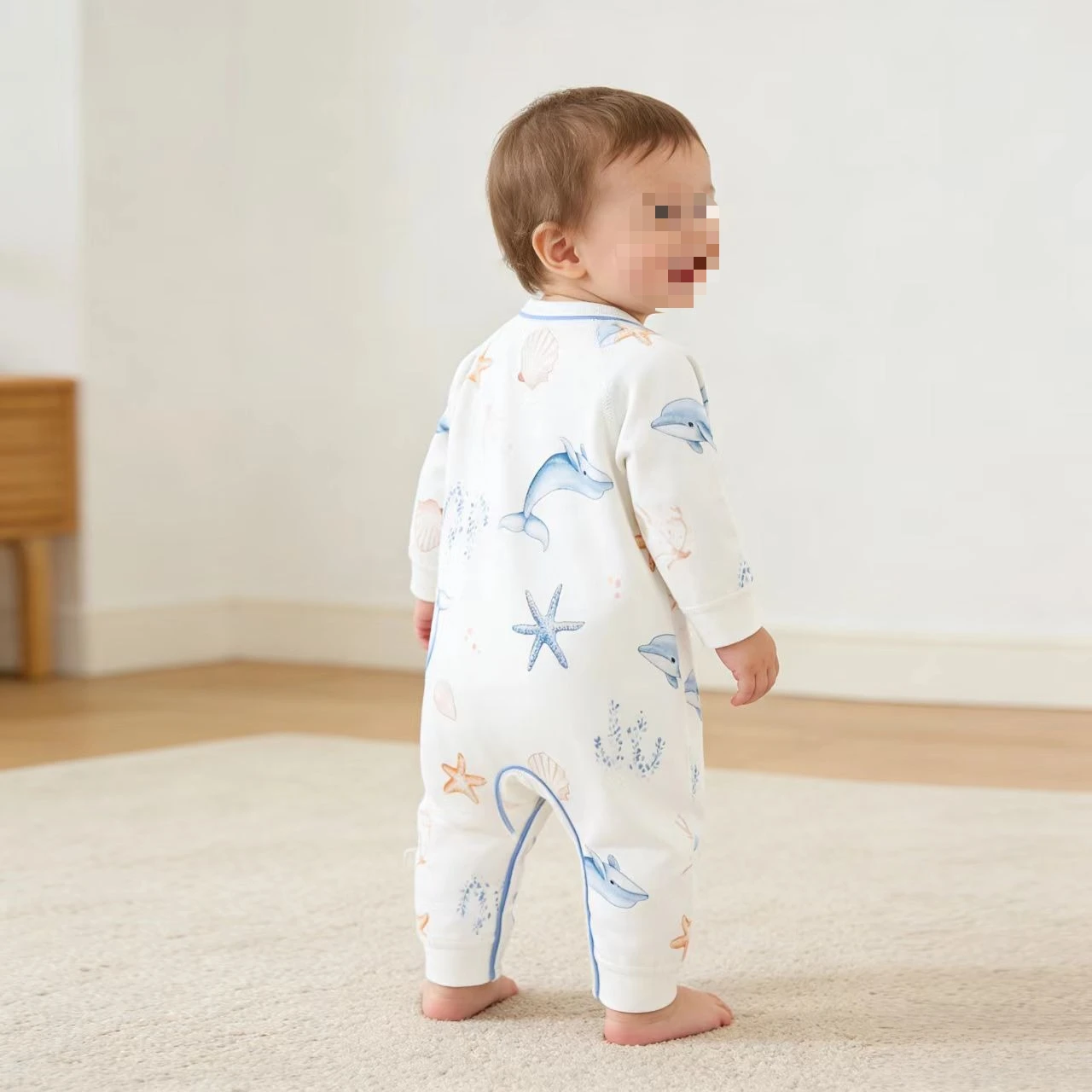 0-6M Baby Boy Girl Pure Cotton Soft Jumpsuit Newborn Spring Snap Crotch for Easy Diaper Change Romper Kid Flexible Knit Bodysuit