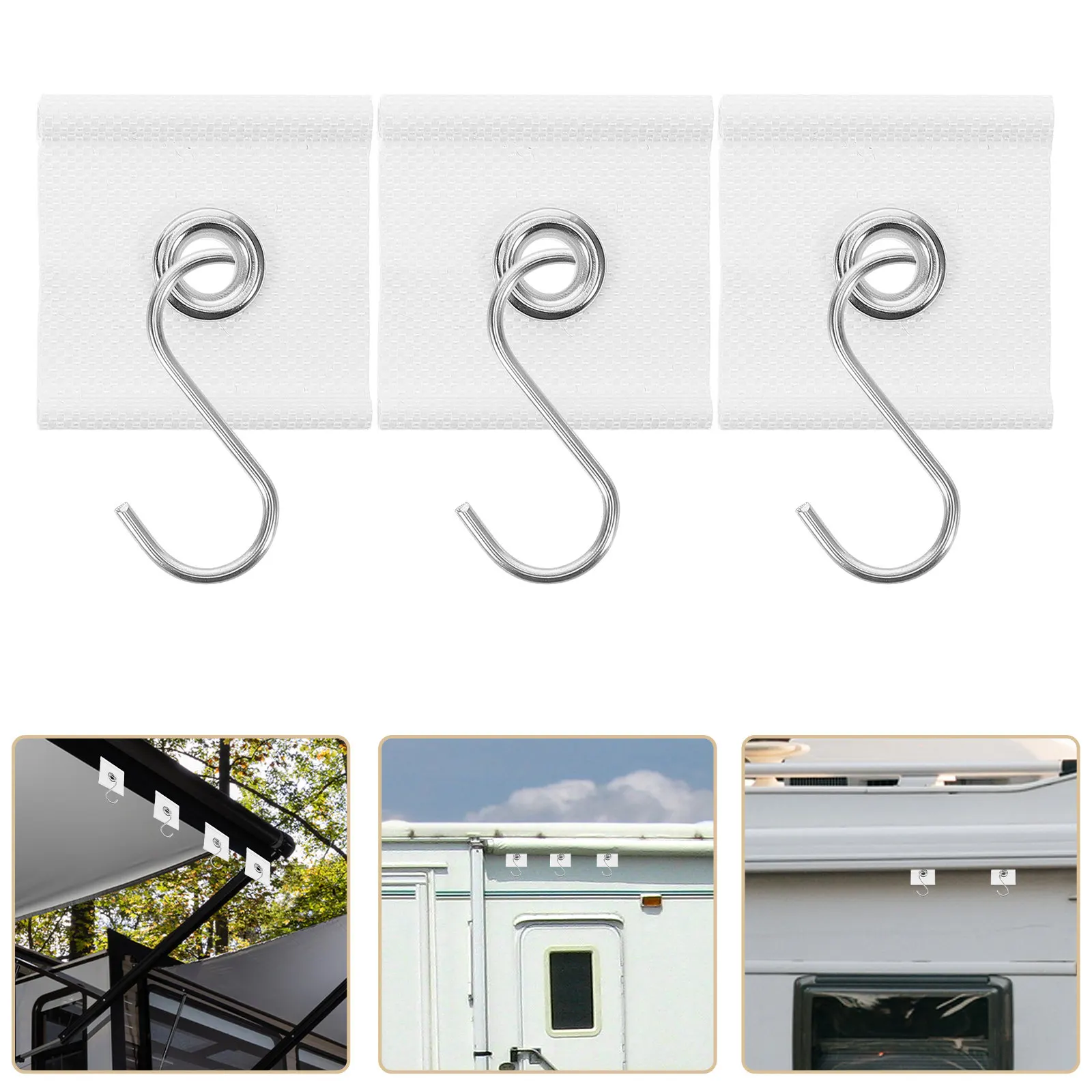 10 Ensembles de Supports de Fixation pour Lumières de Volet de Camping-Car, Clips et Crochets pour Éclairage de Auvent de VR