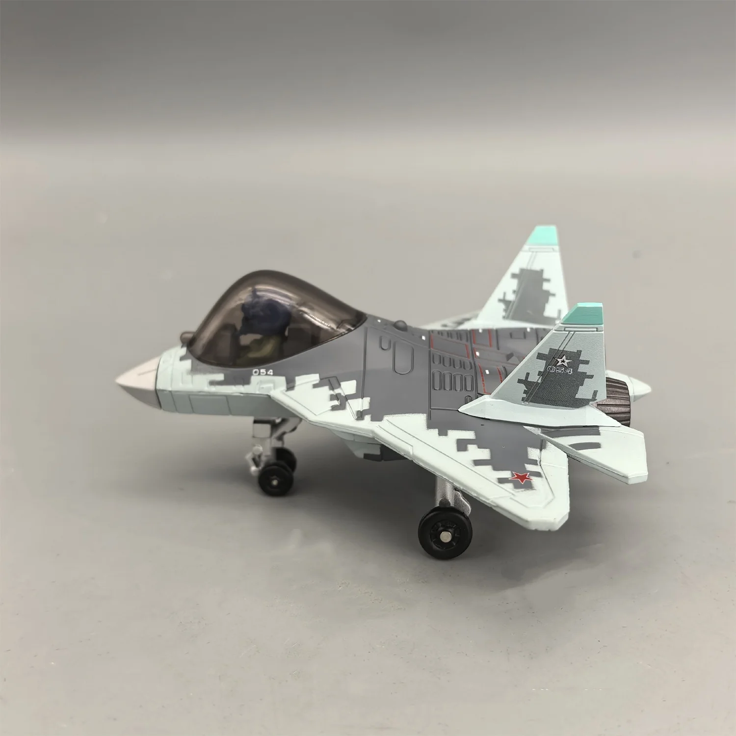 Home decor Cartoon Q-version Su-57 Aircraft Metal Alloy Plane Model Air Force Airplane With Landing Gear Collection Enthusiast