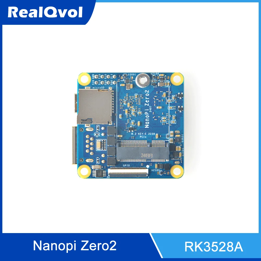 Imagem -02 - Realqvol Amigávelelec Nanopi Zero2 Mini Placa de Desenvolvimento Rk3528a gb Suporte para Expansão Emmc Wifi Porta Gigabit Ethernet