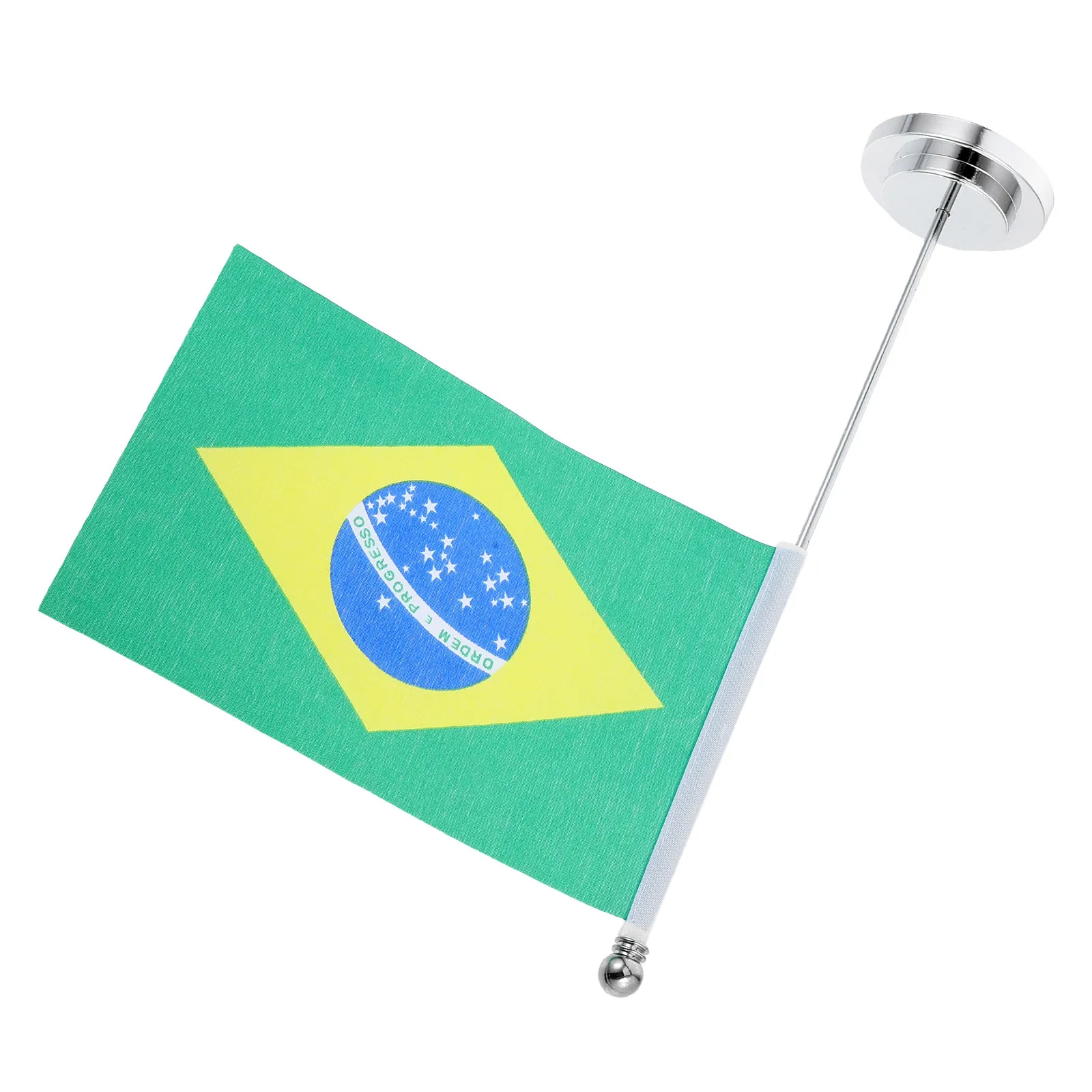 Brazil Desk Flag Small Polyester Easy Clean Compact Size Ideal Tabletop Display Home Restaurant Festive Atmosphere Desktop Flag