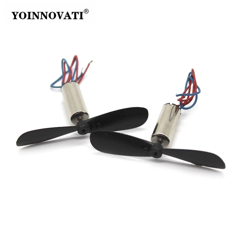 2PCS DC 3.7V-4.2V 716 Micro Coreless Motor with Propeller Great Torque High Speed Motor Small DC Brushless Motor for RC Drone