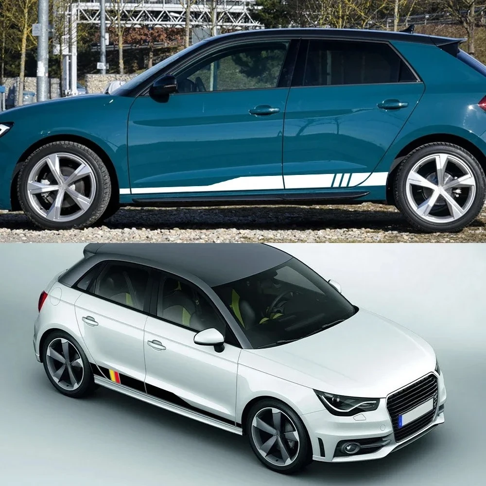 

For Audi A1 8X GB GBA 8XF Sportback TFSI Ego E-Tron Urban Car Racing Stripes Door Sticker Vinyl Decal Trims Auto Accessories