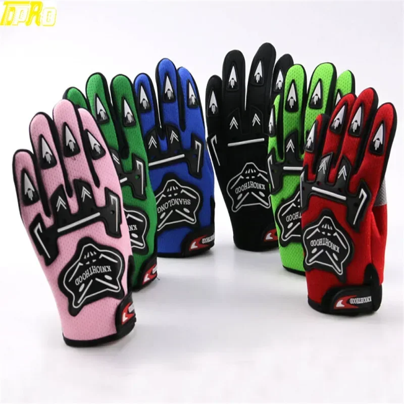 TDPRO Full Finger Motorcycle Gloves Child Luvas Motocross Luvas Motorbike Guantes Kids Racing Moto Gloves