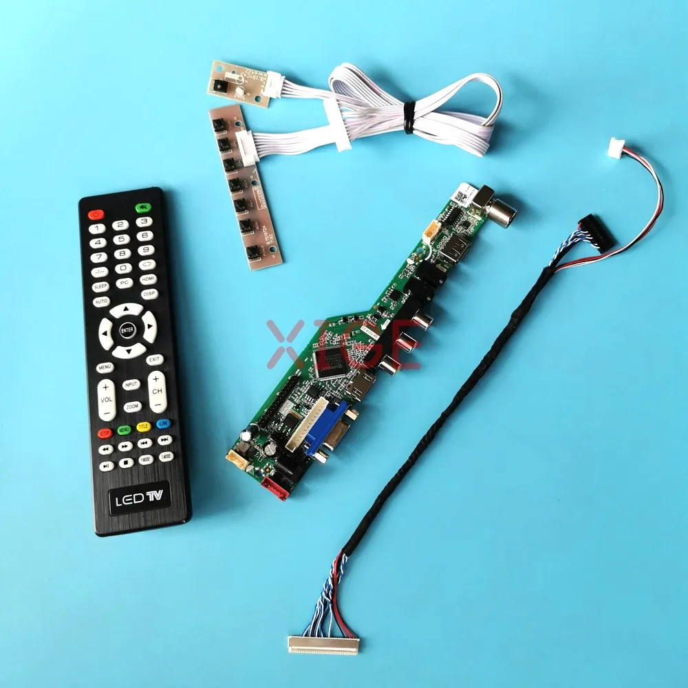 

Для HSD121PHW1 HSD110PHW1 плата контроллера драйвера ЖК-матрица ТВ аналоговый сигнал 1366*768 USB + AV + HDMI + VGA комплект DIY 30-контактный LVDS 12,1 дюйма