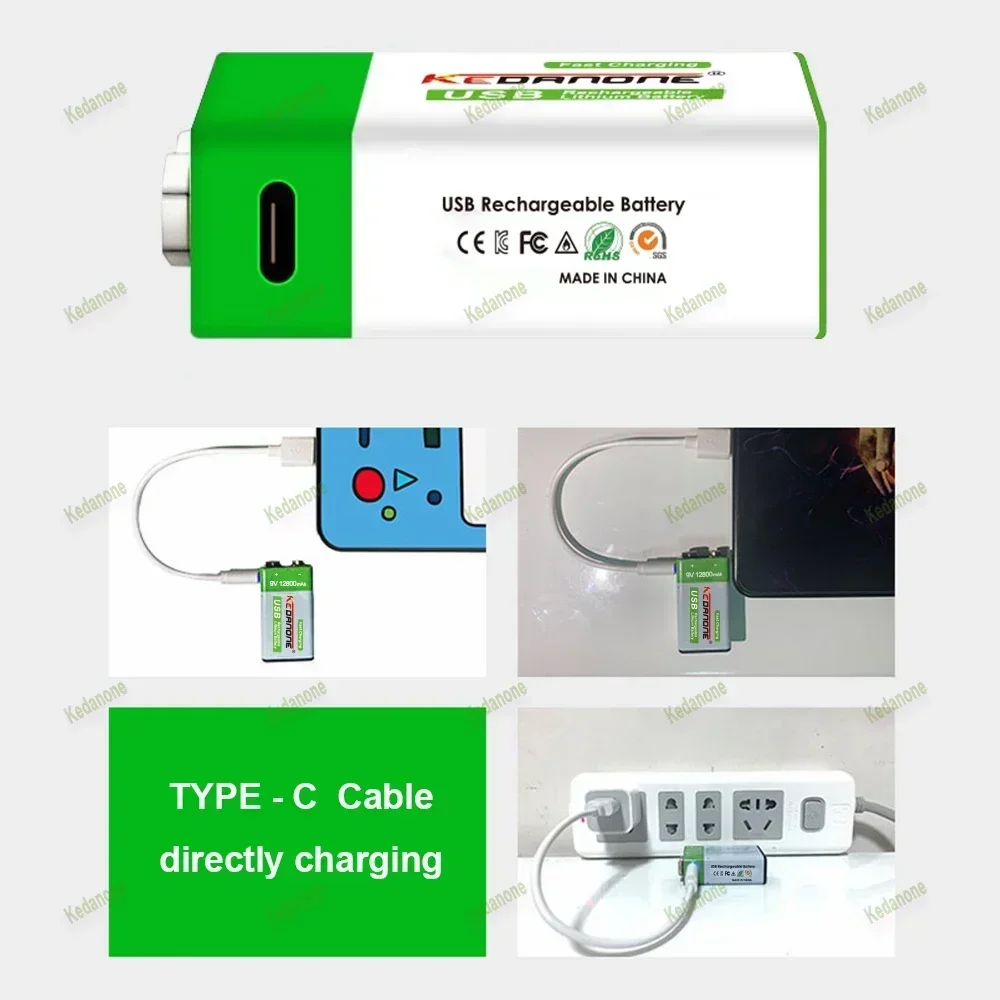 Oferta specjalna 9 V 12800mAh litowo-jonowe akumulatory Micro USB 9 v do multimetru mikrofon