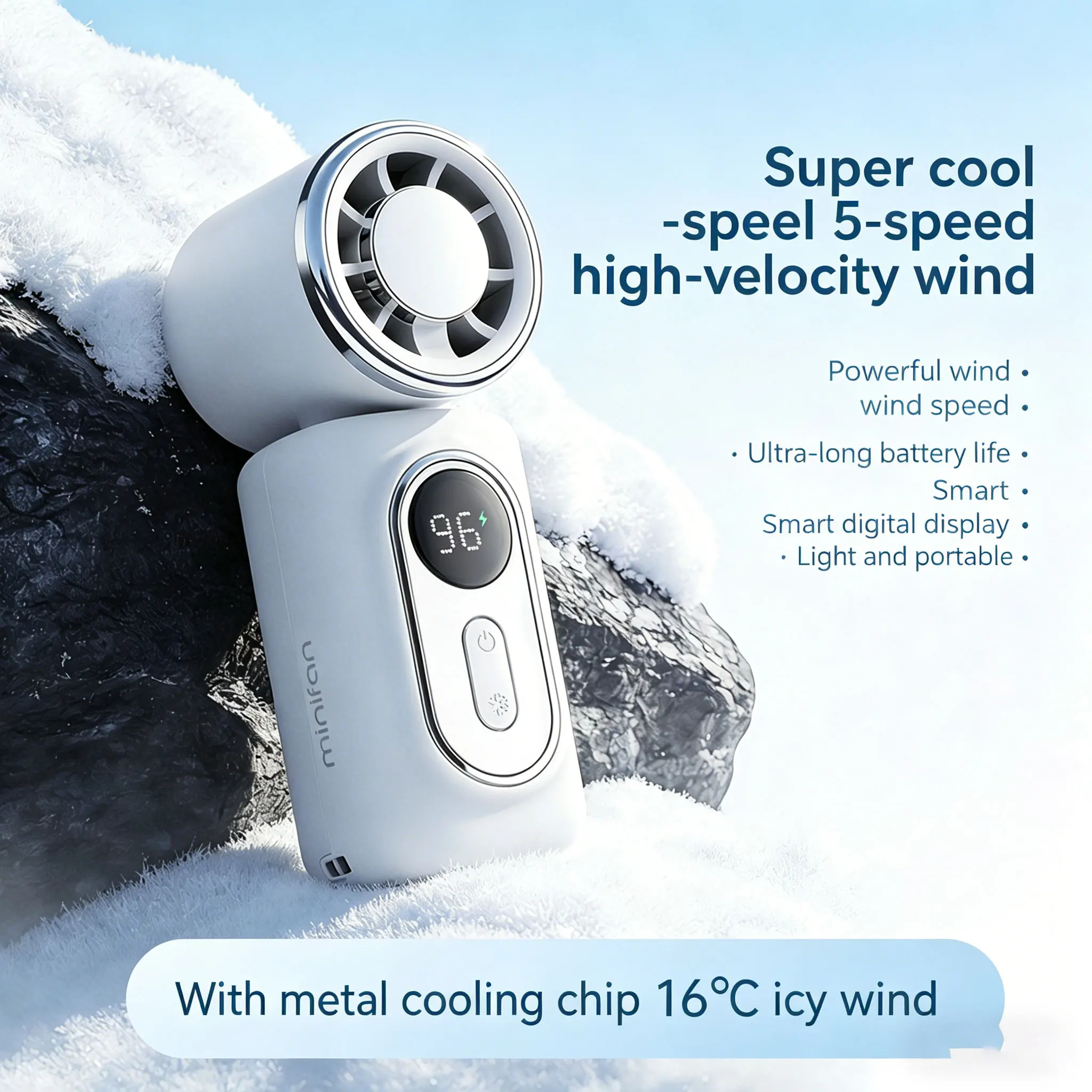 Portable Handheld Fan Mini Clip Umbrella Holder Function Compact Personal Cooling Fan On the Go Relief Silicone anti-slip
