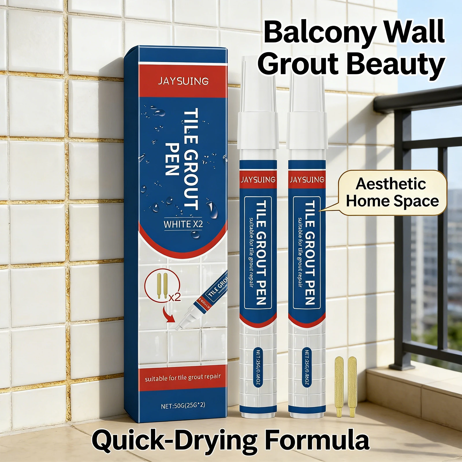 Tile Grout Pen Effectively Remove Black Sediment Covering Black Stains Waterproof Beautify Tiles Gaps White Tile Grout Paint Pen