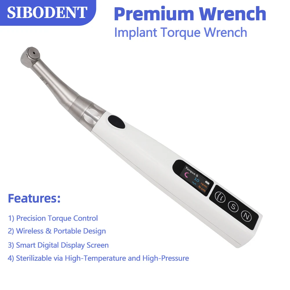 Dental Implant Torque Wrench Drive with 16 Piece Screwdriver Universal Implant Restoration Kit with Reverse Angle Motor