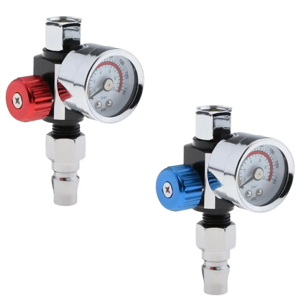 Air Regulator Alloy Pressure Spray Gauge Valve Spray Accessory for Paint Sprayer and Air Line Use