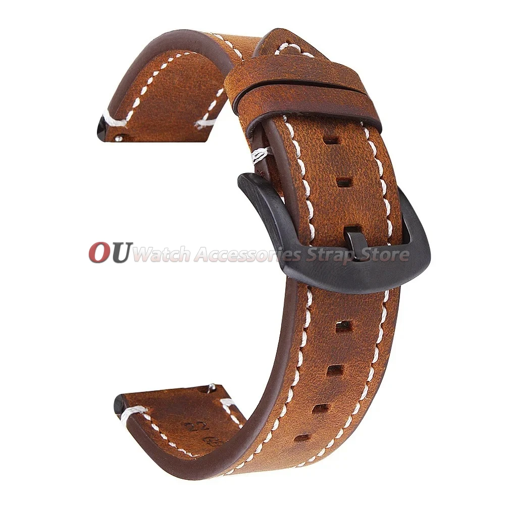 18mm 20mm 22mm 24mm Vintage Lederarmband mit Schnellverschluss für Seiko Uhrenarmband Herren Damen Universal für Huawei Armband Zubehör
