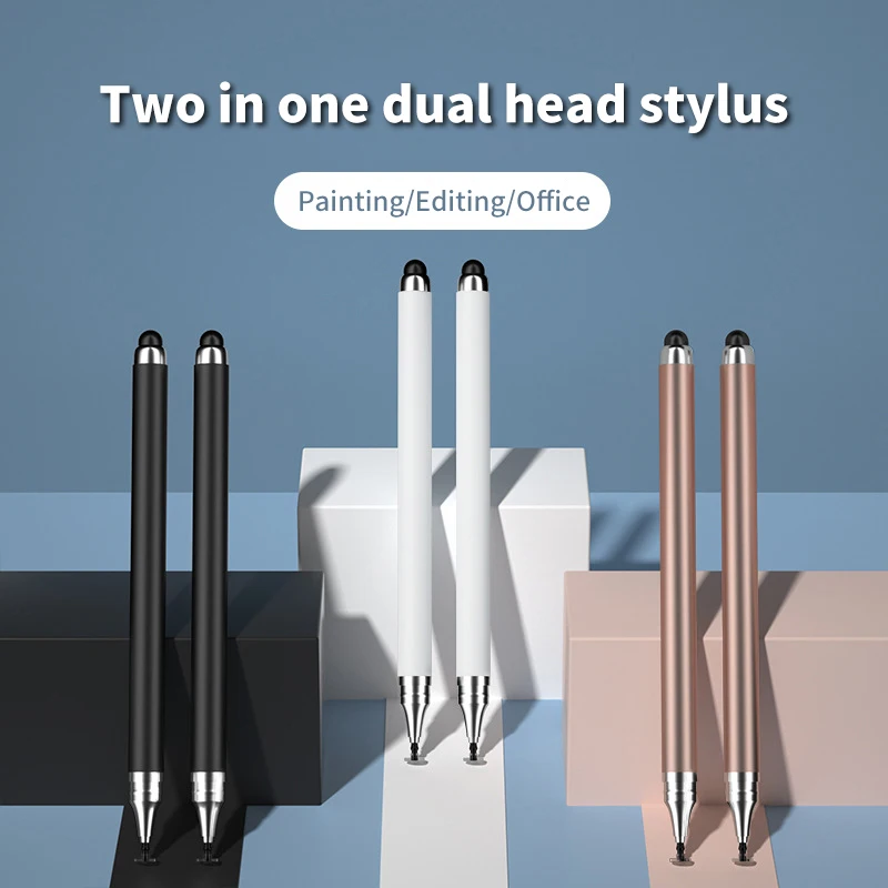 1PC Universal 2 In 1 Stylus Pen For Phone Pad Tablet Capacitive Touch Pencil For Samsung Android Phone Drawing Screen Touch Pen