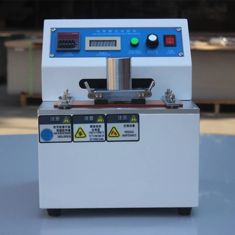 Printing decolorization tester, coating wear tester, decolorization test friction testing device
