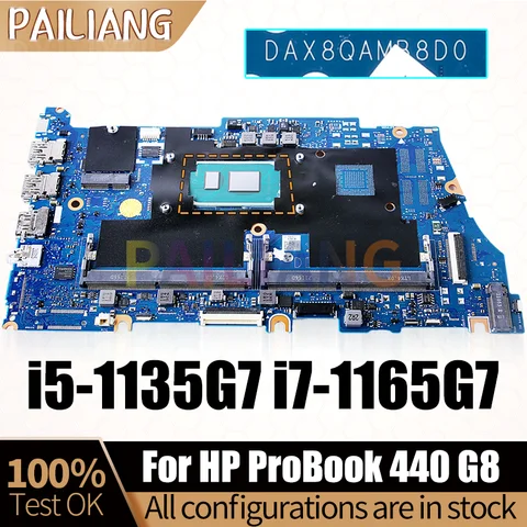DAX8QAMB8D0 For HP ProBook 440 G8 Notebook Mainboard M21702-601 SRK05 i5-1135G7 SRK02 i7-1165G7 Laptop Motherboard Full Tested