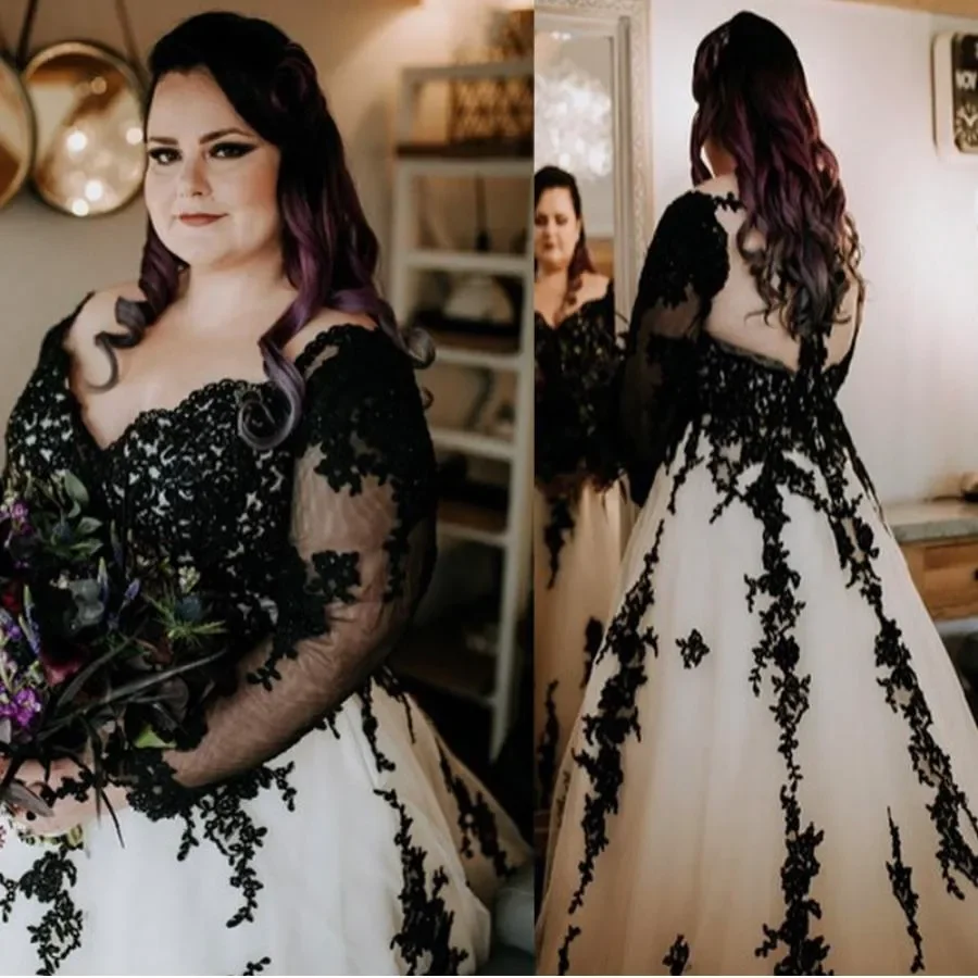 

Customized New Fashionable And Elegant Black Decal Wedding Dress Plus Size Sweetheart Backless Floor Length Sexy Bridal Dress
