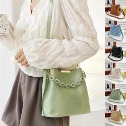 Retro Fashion Simple New Texture Large Capacity Bag Women's Chain Portable Messenger Bucket