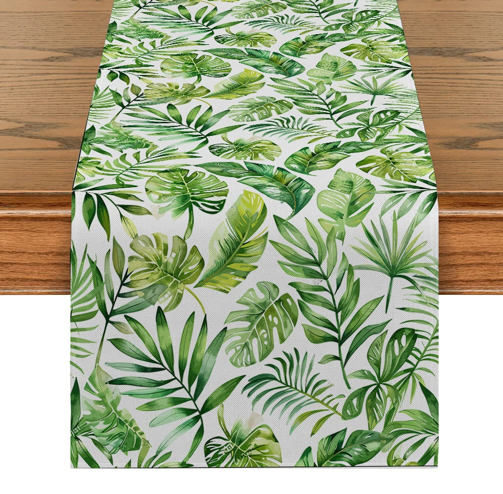 Turtle Back Bamboo Palm Leaf Table Runners Washable Dresser Dining Coffee Table Runner Wedding Holiday Party Decor