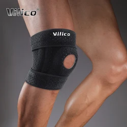 1PCS Adjustable Elastic Knee Support Brace Kneepad Patella Knee Pads Hole Sports Kneepad Safety Guard Strap For Running