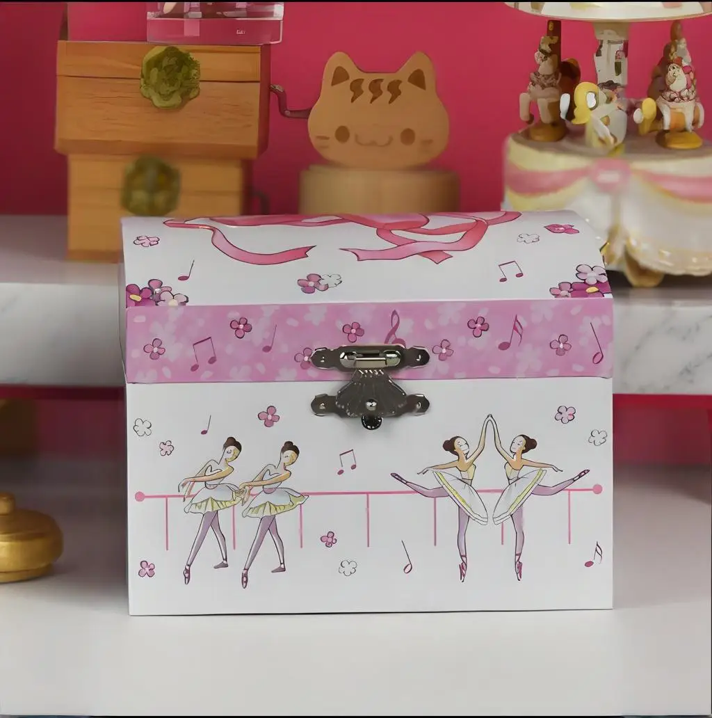 

Музыкальная шкатулка-органайзер с балериной, подарок на день рождения, аксессуары для подарков, многосекционная шкатулка для хранения