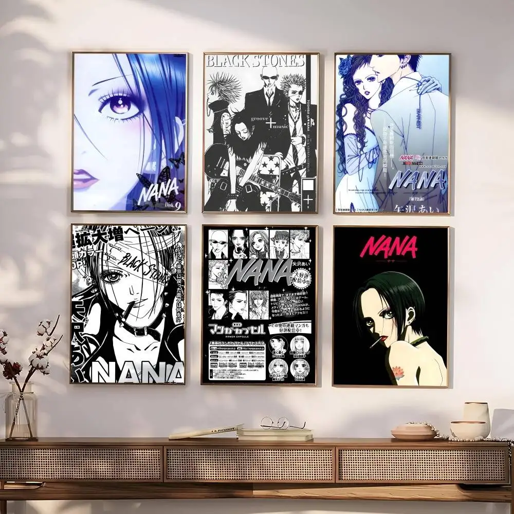 anime nana girl  Poster Wall Art Printing Waterproof Home Living Bed Room Bar Aesthetic Decor