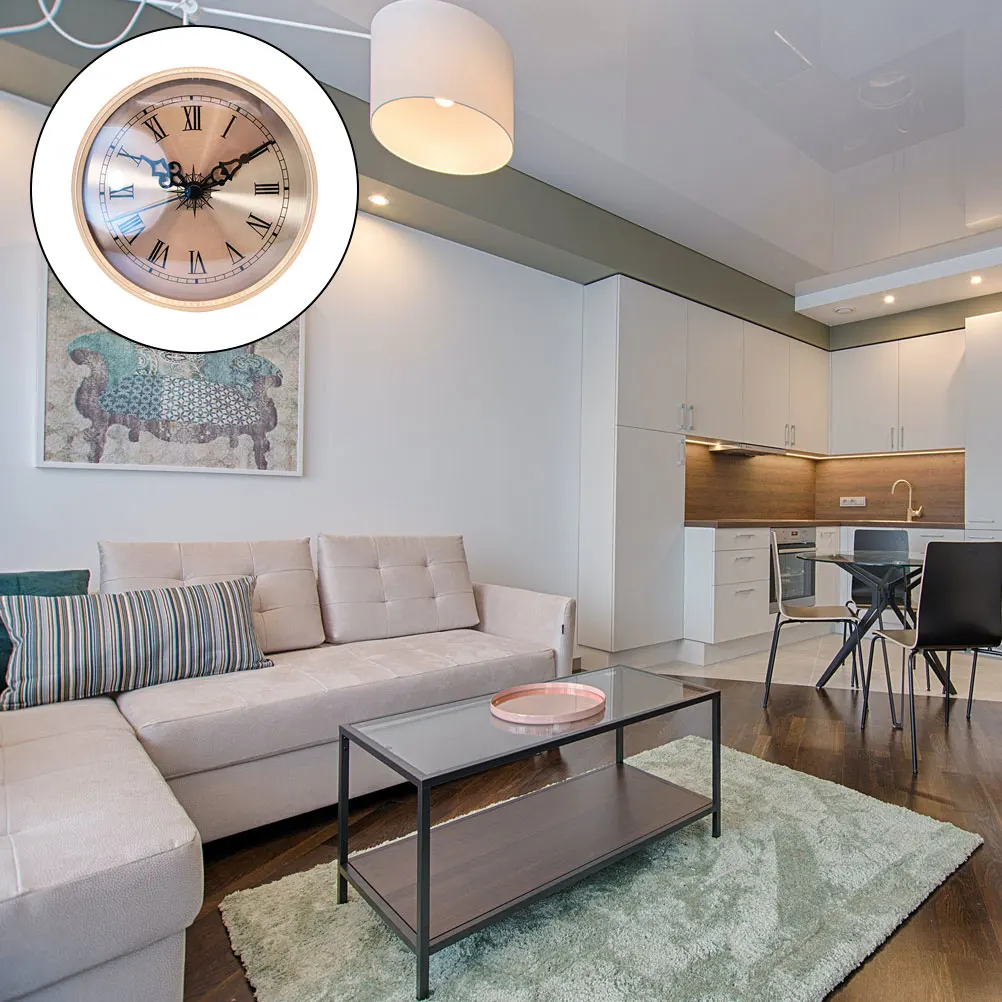 

1 set Metal Wall Clock Roman Numerals Silent Quartz Movement Retro Decorative Pendant For Home Office Bedroom Living Room Mute