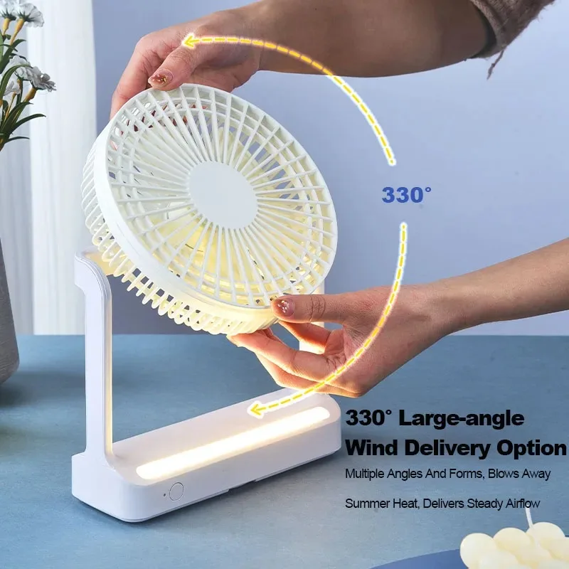 Ventilador eléctrico multifuncional para colgar en la pared, dispositivo recargable con tres velocidades de viento, luz nocturna, Usb